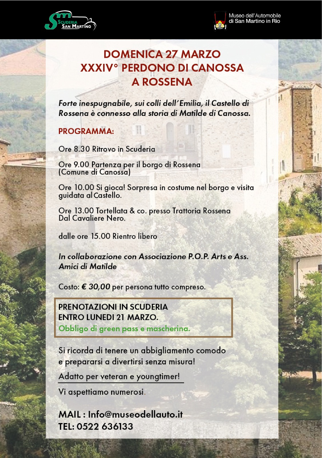 XXXIV PERDONO DI CANOSSA A ROSSENA – 27 MARZO